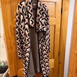 New York & Company Black and Cream Knit Cardigan